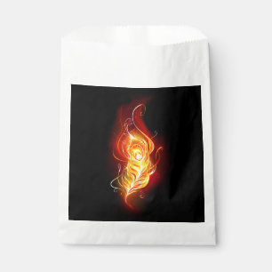 Fire Peacock Feather Favour Bags