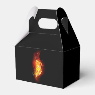Fire Peacock Feather Favour Box
