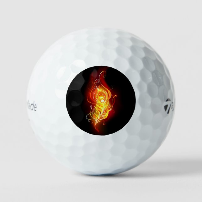 Fire Peacock Feather Golf Balls (Front)