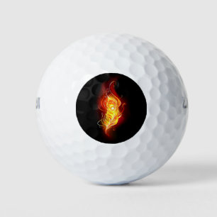 Fire Peacock Feather Golf Balls