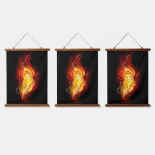 Fire Peacock Feather Hanging Tapestry