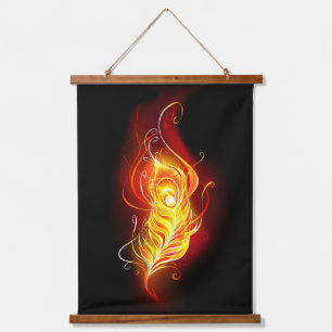 Fire Peacock Feather Hanging Tapestry