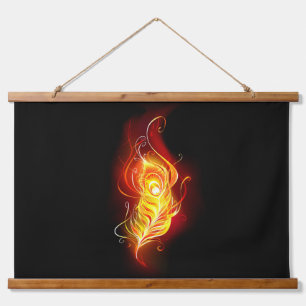 Fire Peacock Feather Hanging Tapestry
