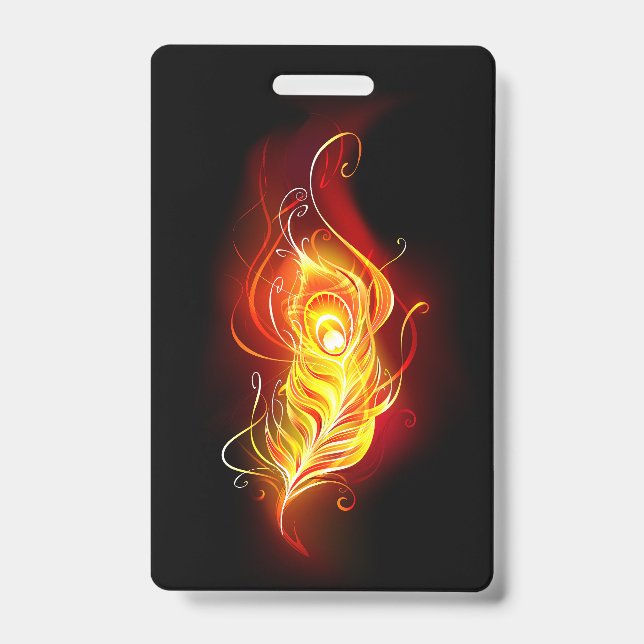 Fire Peacock Feather ID Badge (Front)