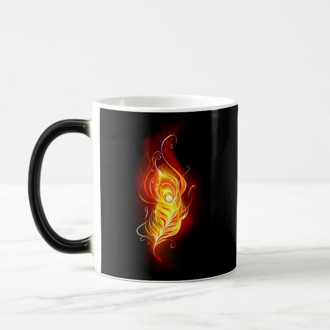 Fire Peacock Feather Magic Mug (Left)