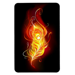 Fire Peacock Feather Magnet