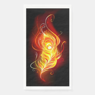 Fire Peacock Feather Napkin