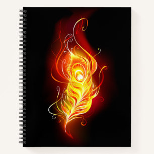 Fire Peacock Feather Notebook