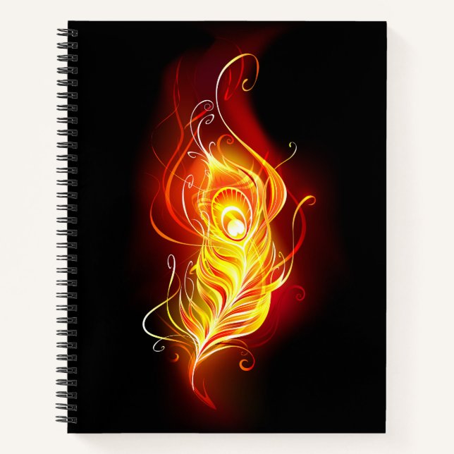 Fire Peacock Feather Notebook (Front)