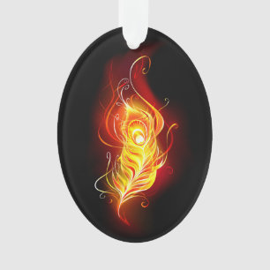 Fire Peacock Feather Ornament
