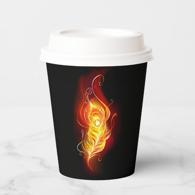 Fire Peacock Feather Paper Cups (Front)