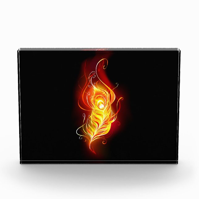 Fire Peacock Feather Photo Block (Front)