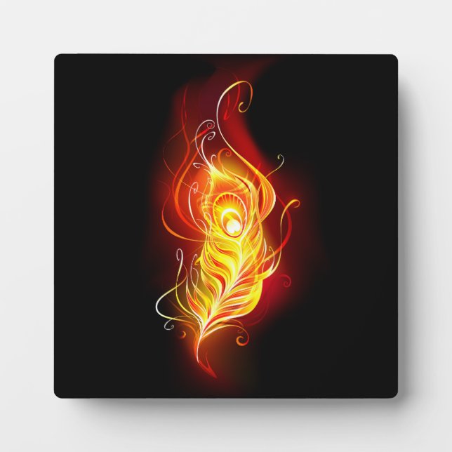 Fire Peacock Feather Plaque (Front)