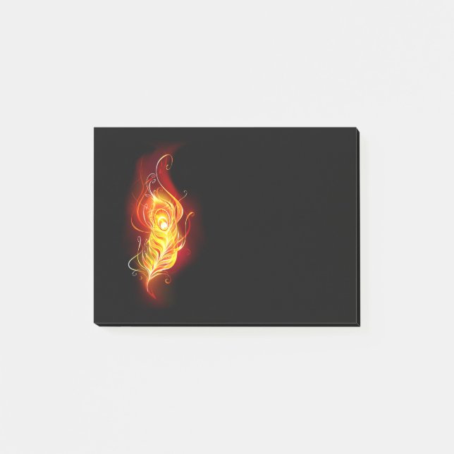 Fire Peacock Feather Post-it Notes (Front)