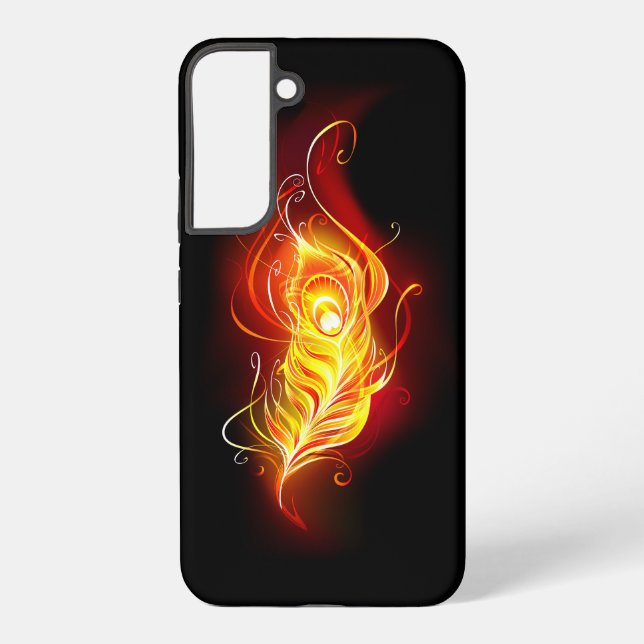 Fire Peacock Feather Samsung Galaxy S22+ Case (Back)