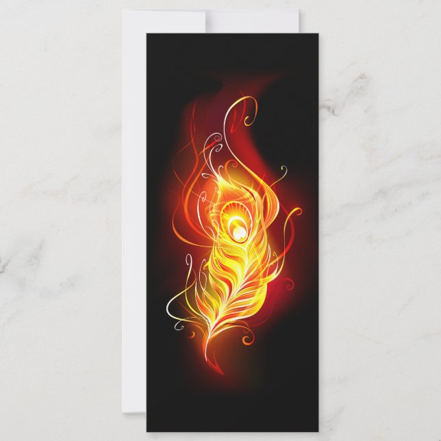 Fire Peacock Feather Save The Date (Front)
