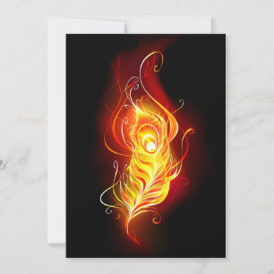 Fire Peacock Feather Save The Date