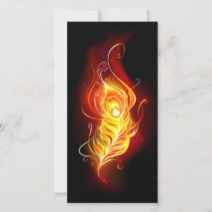 Fire Peacock Feather Thank You Card