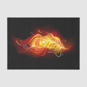 Fire Peacock Feather Tissue Paper