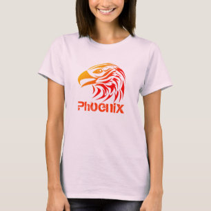 Fire Phoenix (F, w/ Text, Colour Option) T-Shirt