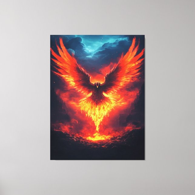 Fire Phoenix Rising Canvas Print (Front)