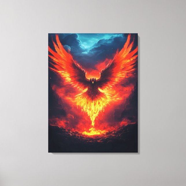 Fire Phoenix Rising Canvas Print (Front)