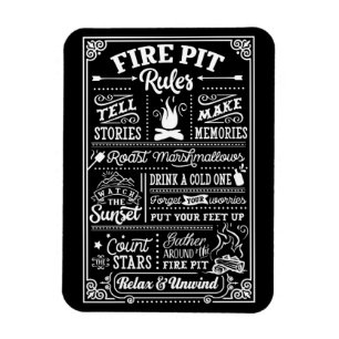 Fire Pit Rules - beige Magnet