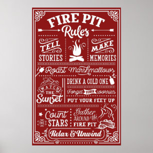 Fire Pit Rules List Custom Background Poster