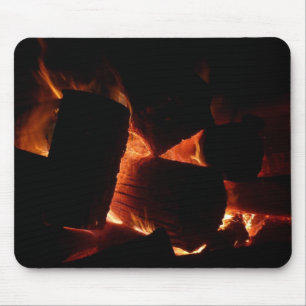Fire Pit Winter Burning Logs Mouse Pad
