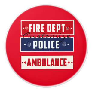 Fire Police Ambulance Thunder_Cove Ceramic Knob