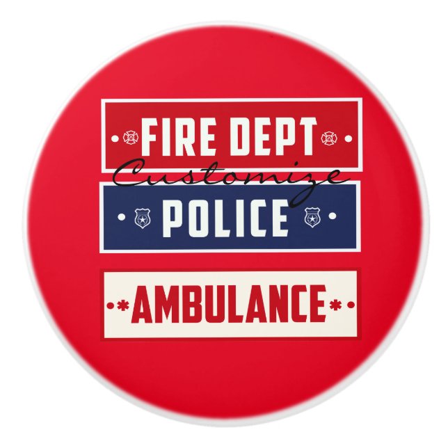 Fire Police Ambulance Thunder_Cove Ceramic Knob (Front)