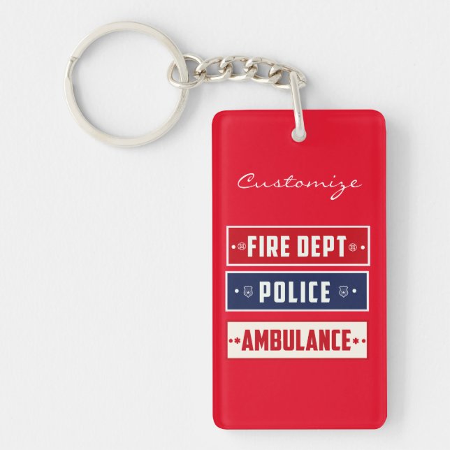 Fire Police Ambulance Thunder_Cove Key Ring (Front)
