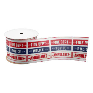 Fire Police Ambulance Thunder_Cove Satin Ribbon