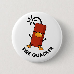 Fire Quacker Funny Fireworks Pun  6 Cm Round Badge