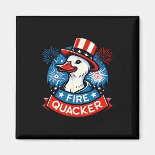 Fire Quacker Funny Fourth Of July Duck Patriotic U Magnet