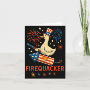 Fire Quacker Funny Meme Goose Fireworks America Card