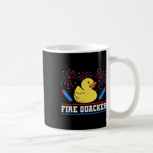 Fire Quacker Rubber Duck 4th Of July Firework Coffee Mug