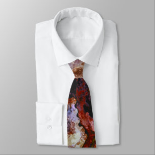 Fire Quartz Crystal Geode Marble Abstract Tie