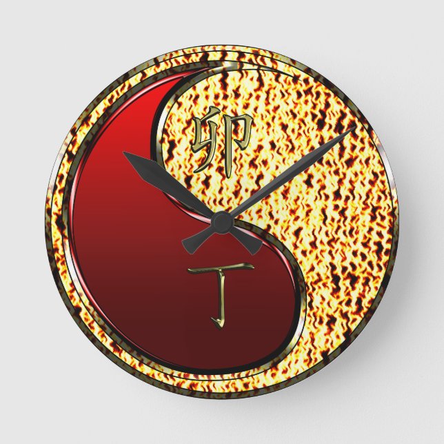 Fire Rabbit Round Clock (Front)