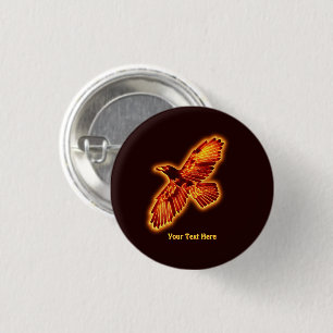 Fire Raven 3 Cm Round Badge