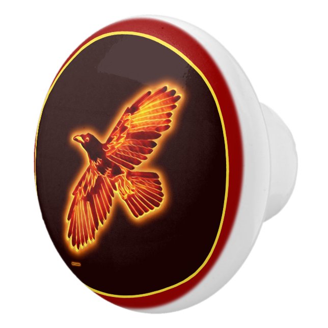 Fire Raven Ceramic Knob (Right)