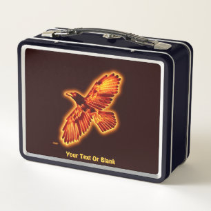 Fire Raven Metal Lunch Box