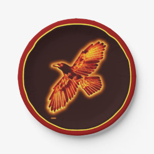 Fire Raven Paper Plate