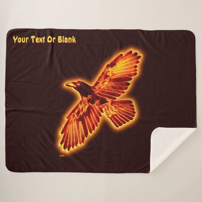 Fire Raven Sherpa Blanket (Front (Horizontal))