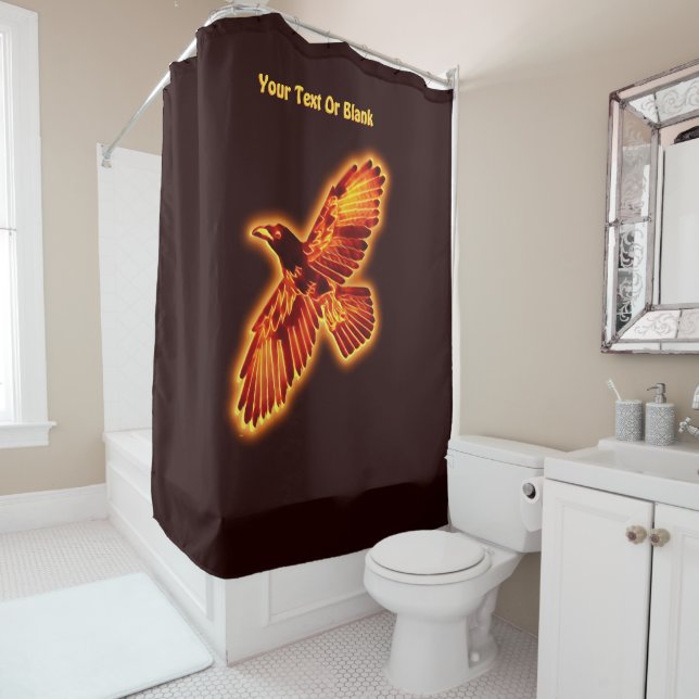 Fire Raven Shower Curtain (In Situ)