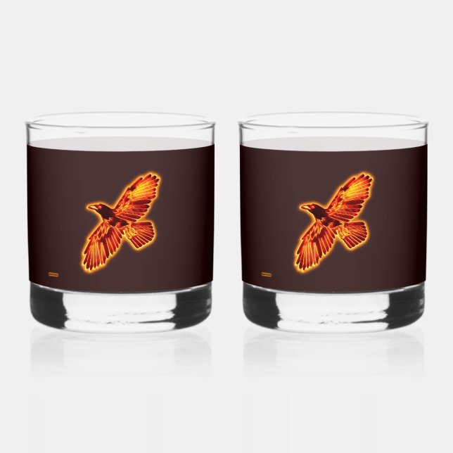 Fire Raven Whiskey Glass (Front)