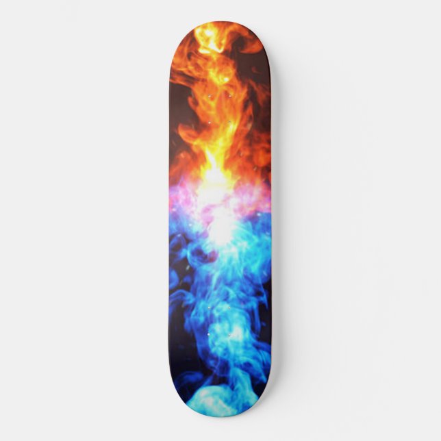 Fire Red and Blue Skateboard (Front)