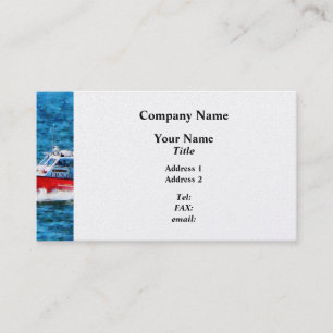 Fire Rescue Boat - Platinum Finish Business Card