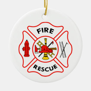 fire rescue ceramic tree decoration
