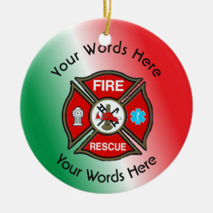 Fire Rescue Custom Ceramic Tree Decoration